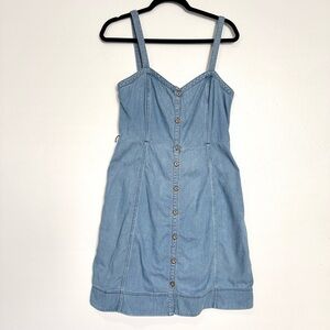 Anthropologie Pilcro Denim Dress Women’s 10 Casual Coastal Chic Retro Streetwear